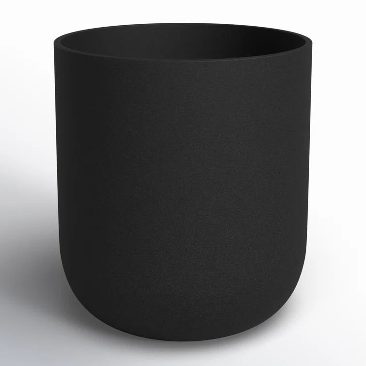Kona 10" Black Plastic-Stone Outdoor Planter