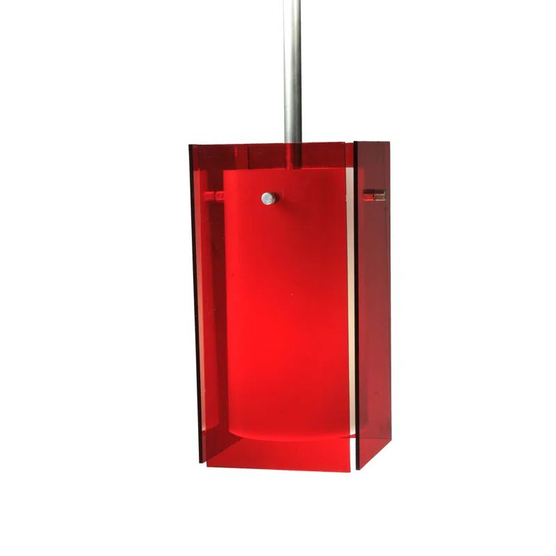 Hand-Forged Red Glass Mini Pendant Light with Chrome Finish