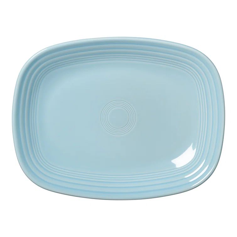 Sky Blue Large Rectangular Ceramic Platter