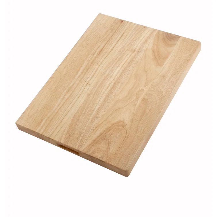 Medium Beige Rubberwood Cutting Board, 18" x 24"