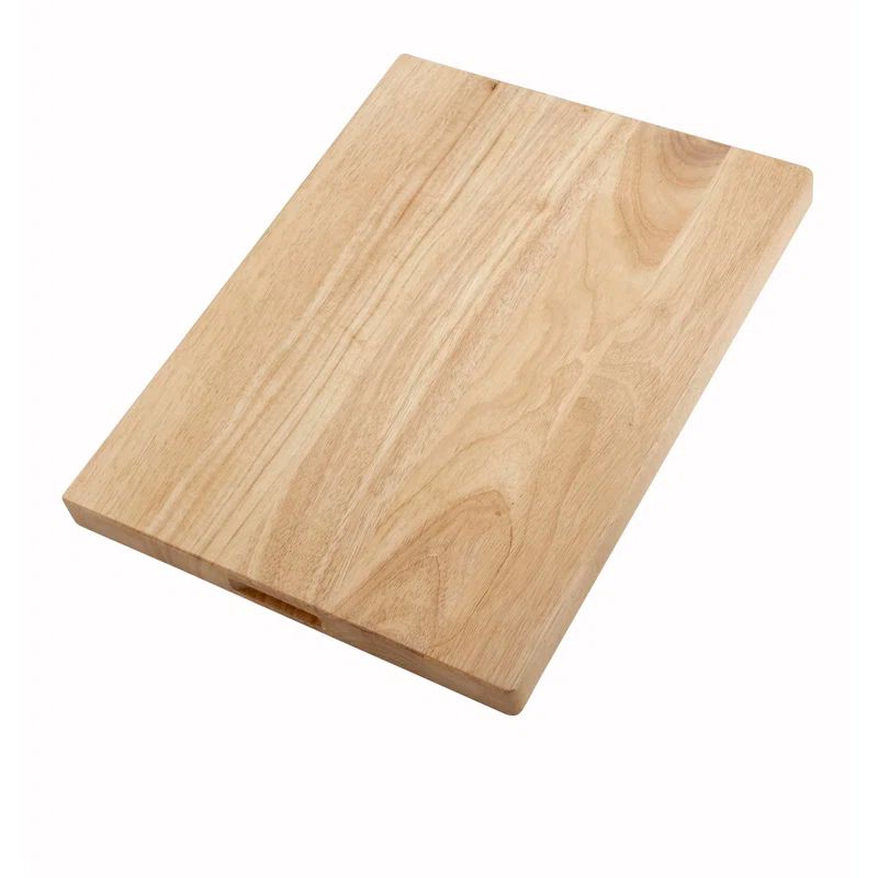 Medium Beige Rubberwood Cutting Board, 18" x 24"