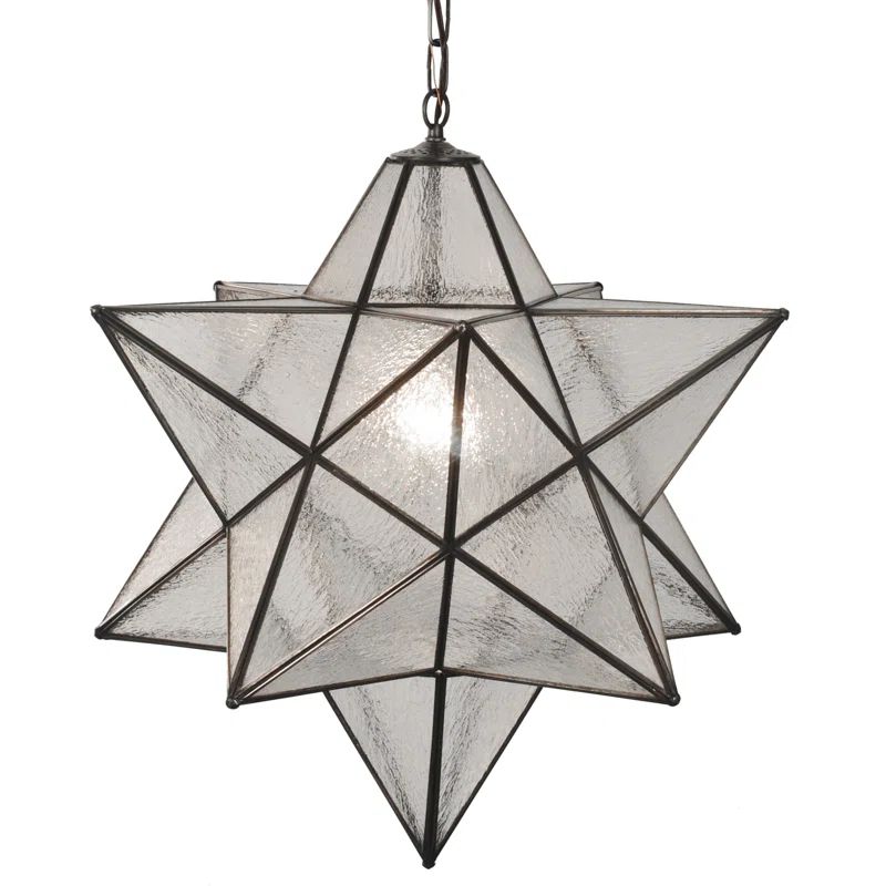 Moravian Star Seedy Glass Mini Pendant in Mahogany Bronze