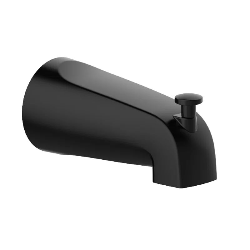 Matte Black Wall Mounted Tub Spout with Diverter