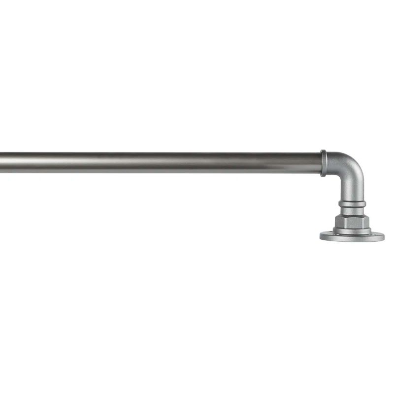 Gunmetal Adjustable Iron Wrap Around Curtain Rod 66"-120"