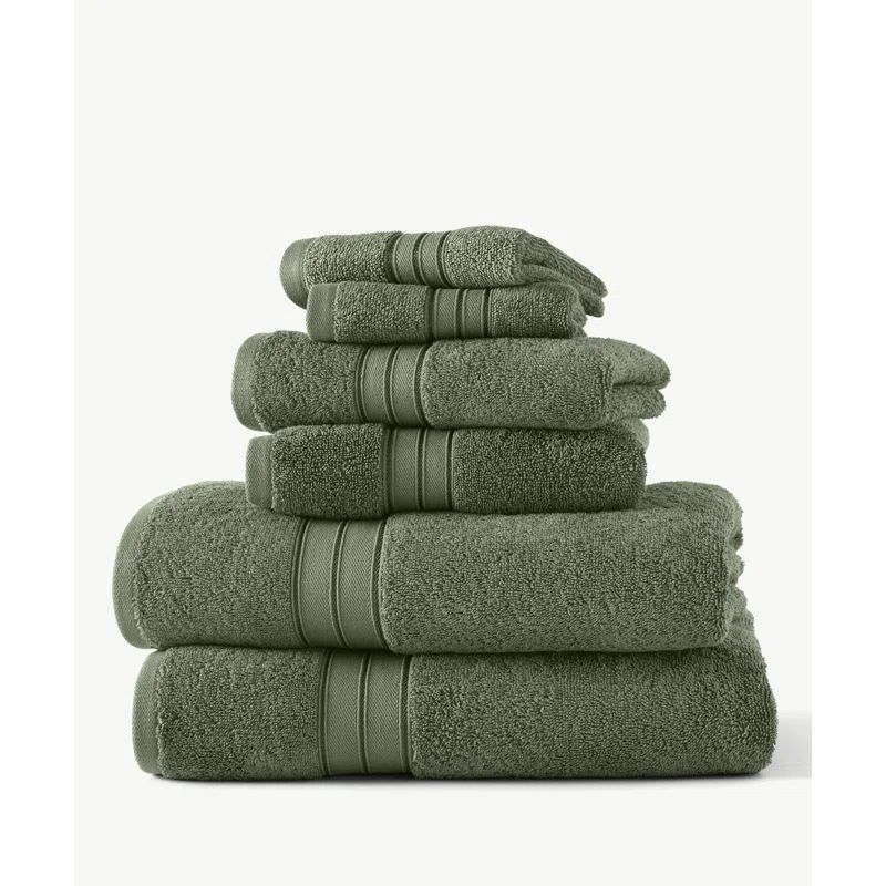 Eucalyptus Green Cotton Microfiber Bleach Friendly Towel Set