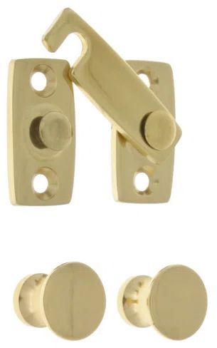 Polished Brass Colonial Shutter Bar Kit