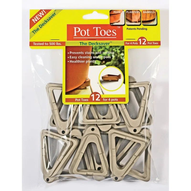 Light Gray Heavy Duty Plastic Pot Toes Set of 12