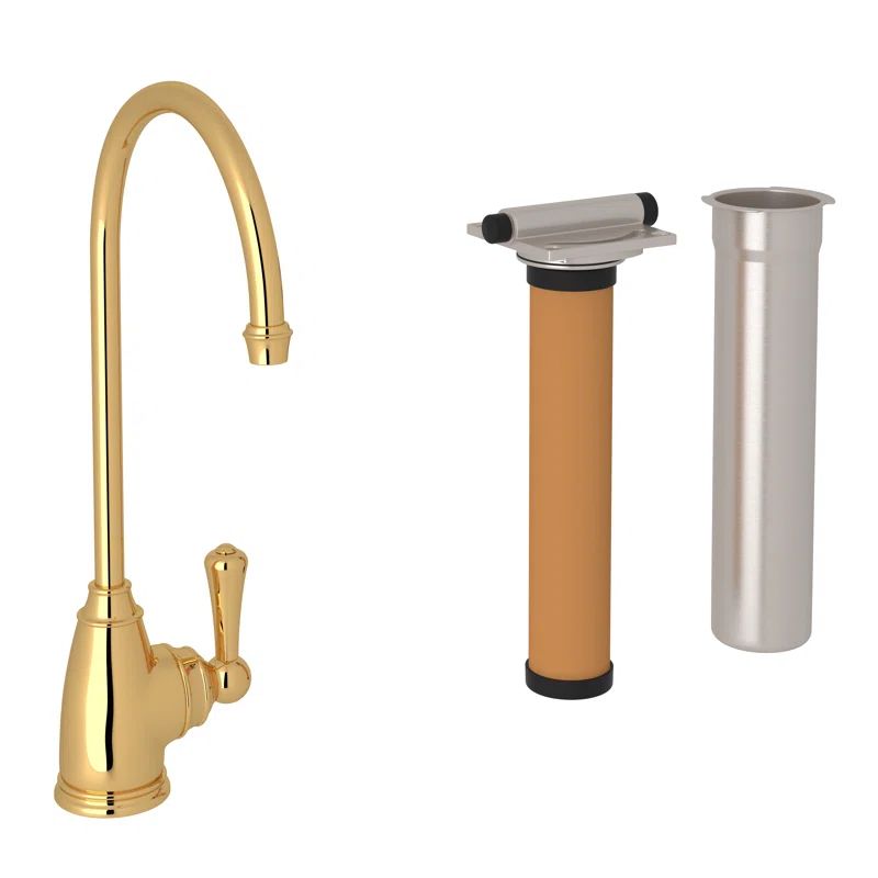 Classic Polished Nickel Kitchen Faucet with Ceramic Filter