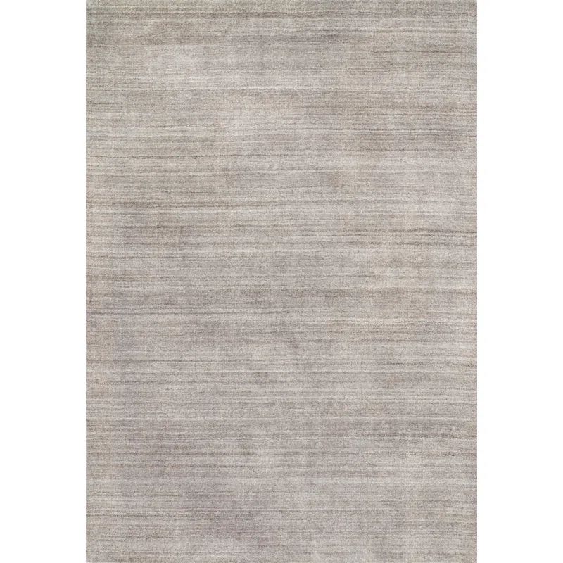 Handmade Rectangular Mocha Wool and Viscose Rug 42" x 66"