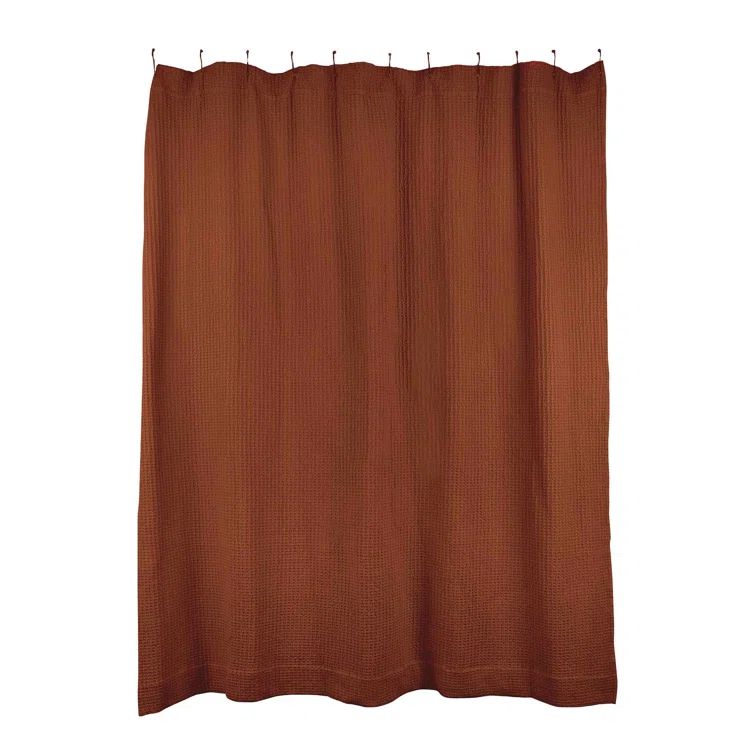 Terracotta Cotton Waffle Shower Curtain