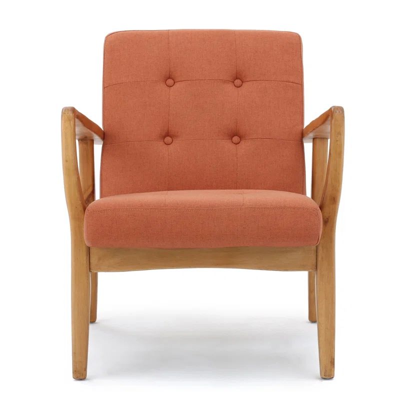 Conrad Classic Orange Wood Frame Club Chair