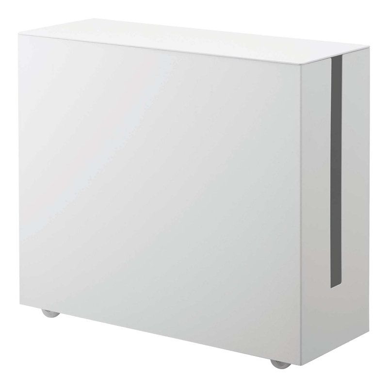 White Steel Rolling Cable Management Box with Wheels