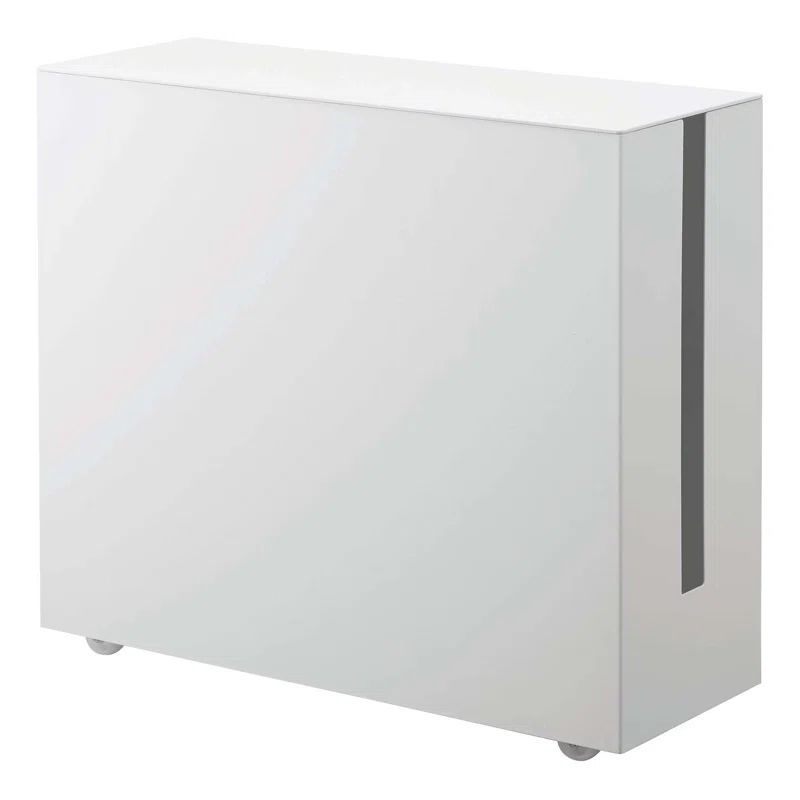 White Steel Rolling Cable Management Box with Wheels