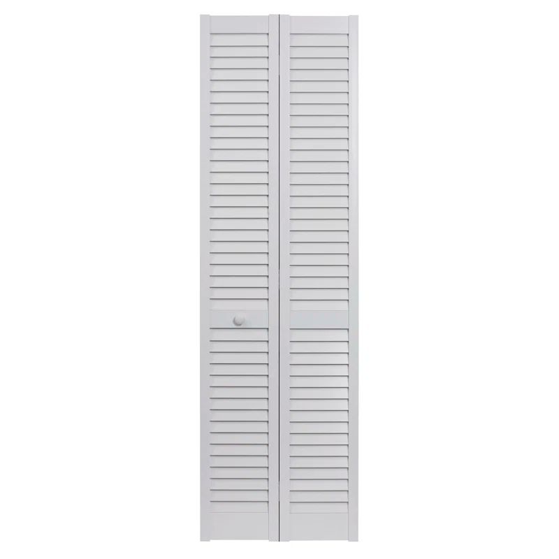 Seabrooke White PVC Louvered Bifold Closet Door
