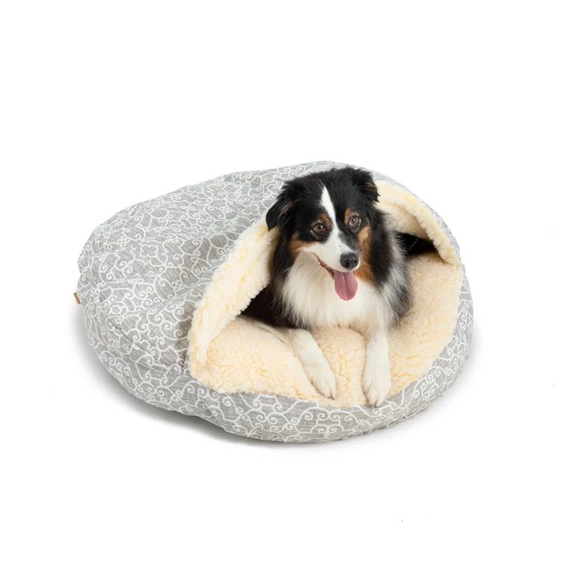 Small Ramey Gray Cotton Covered Outdoor Dog Bed