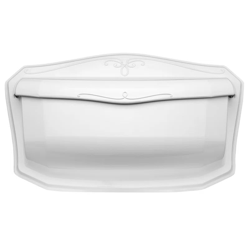 Villa White Aluminum Wall Mounted Mailbox with Decorative Design