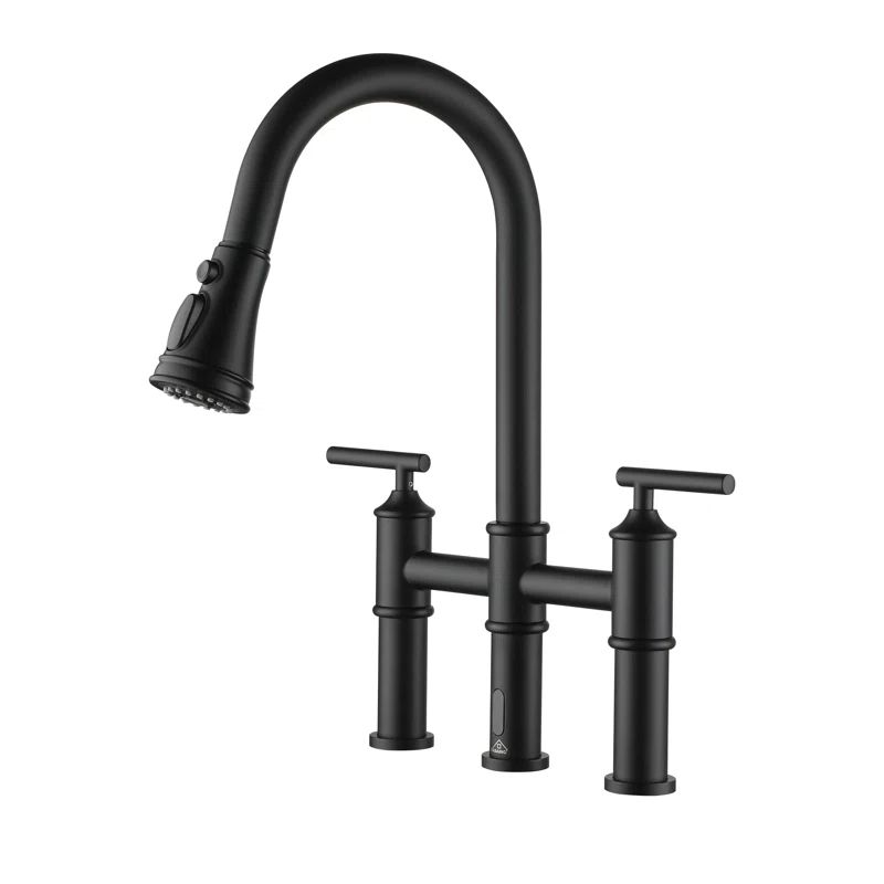 Matte Black Single-Handle Spring Pull-Down Kitchen Faucet
