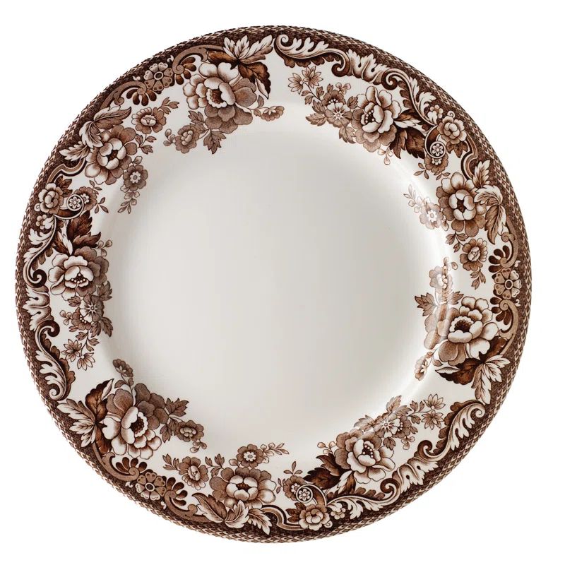 Delamere 6.5 Inch Brown Porcelain Bread and Butter Plates Set