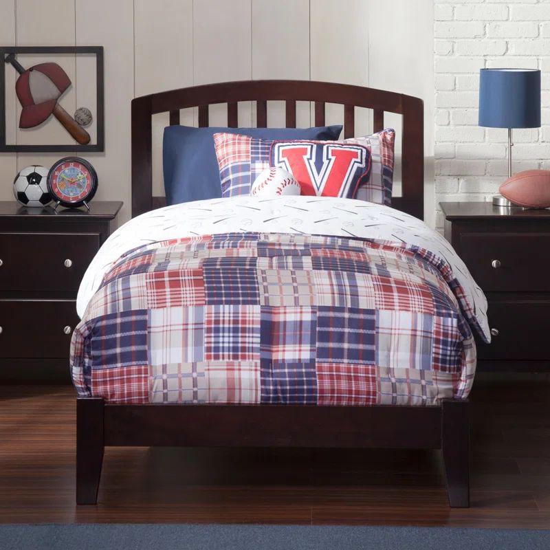 Richmond Espresso Twin Mission-Style Bed with Curved Headboard