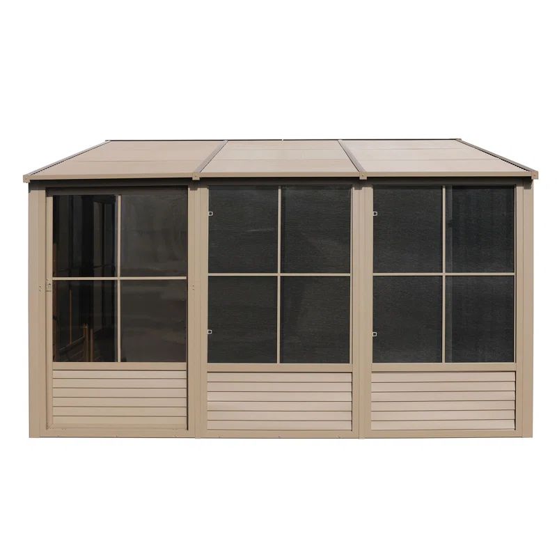 Florence Sand Metal Roof Wall-Mounted Solarium 8' x 12'
