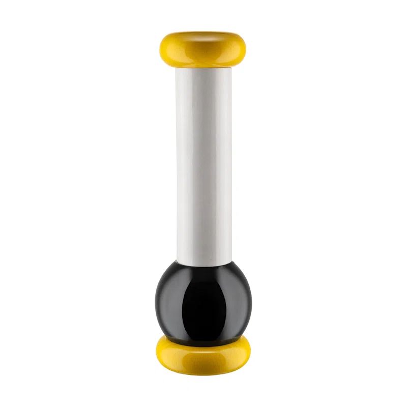 Beech Wood Yellow Black White Pepper Mill