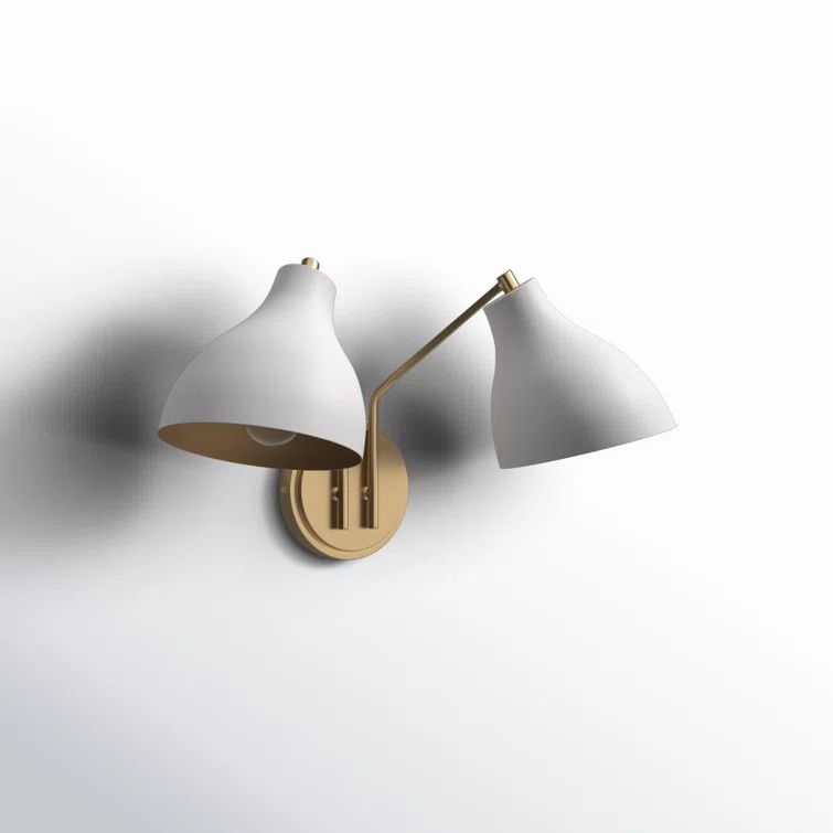 Modern White and Brass 2-Light Wall Sconce