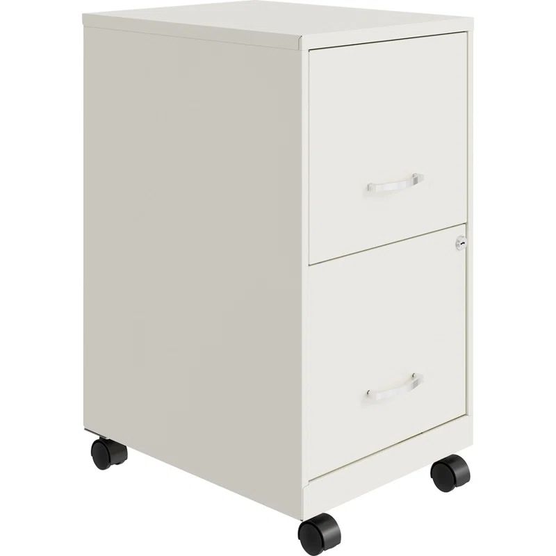 White Steel 4-Drawer Lockable Mobile File Cabinet