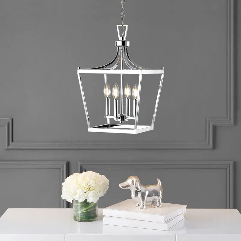 Nichi Chrome 4-Light Pagoda-Style Lantern Pendant