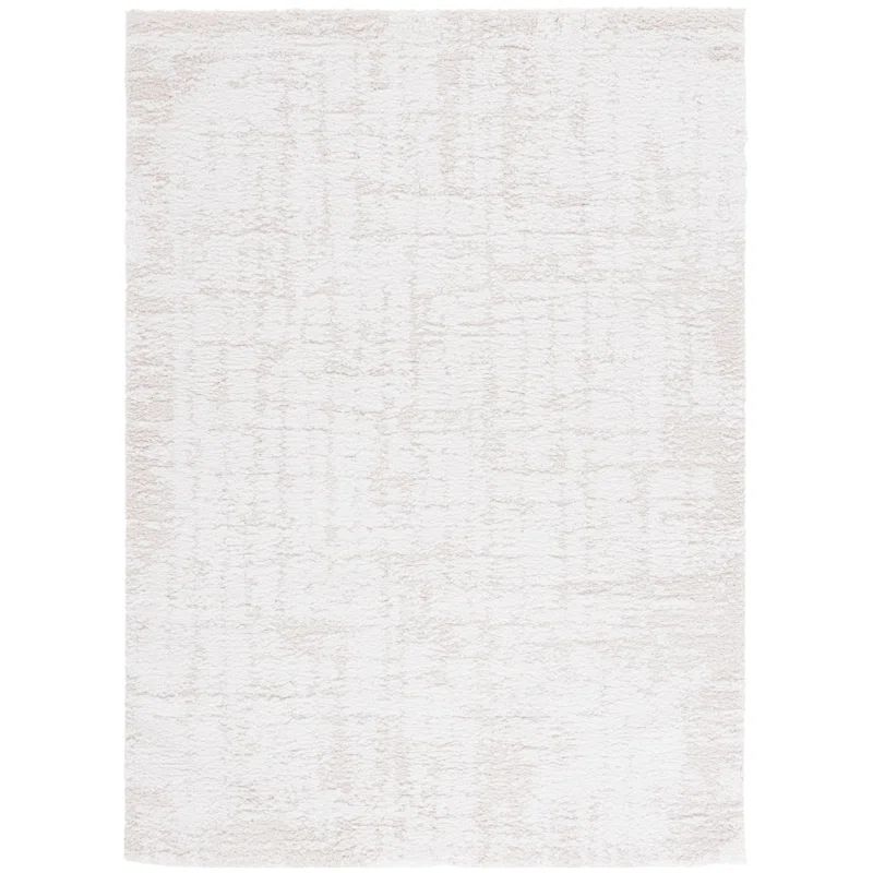 Ivory and Light Beige 4' x 6' Shag Area Rug