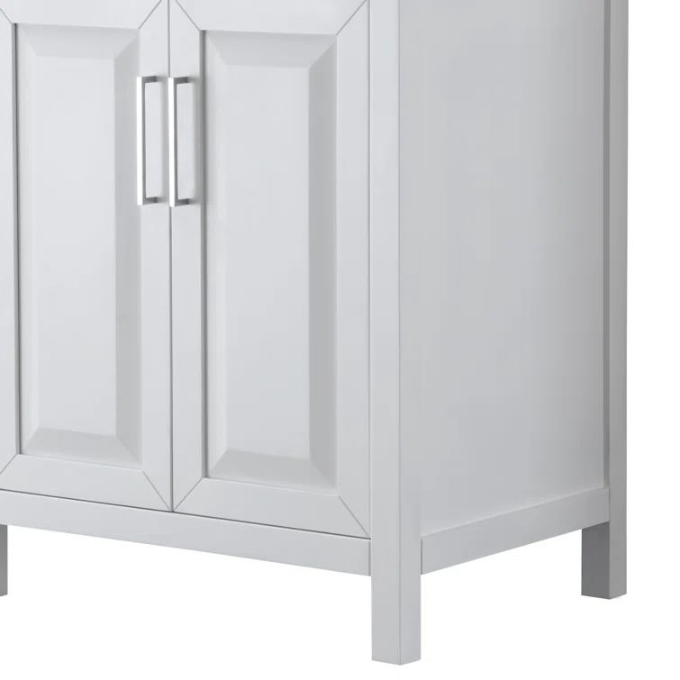 Daria 30" White and Chrome Single Bathroom Vanity Base