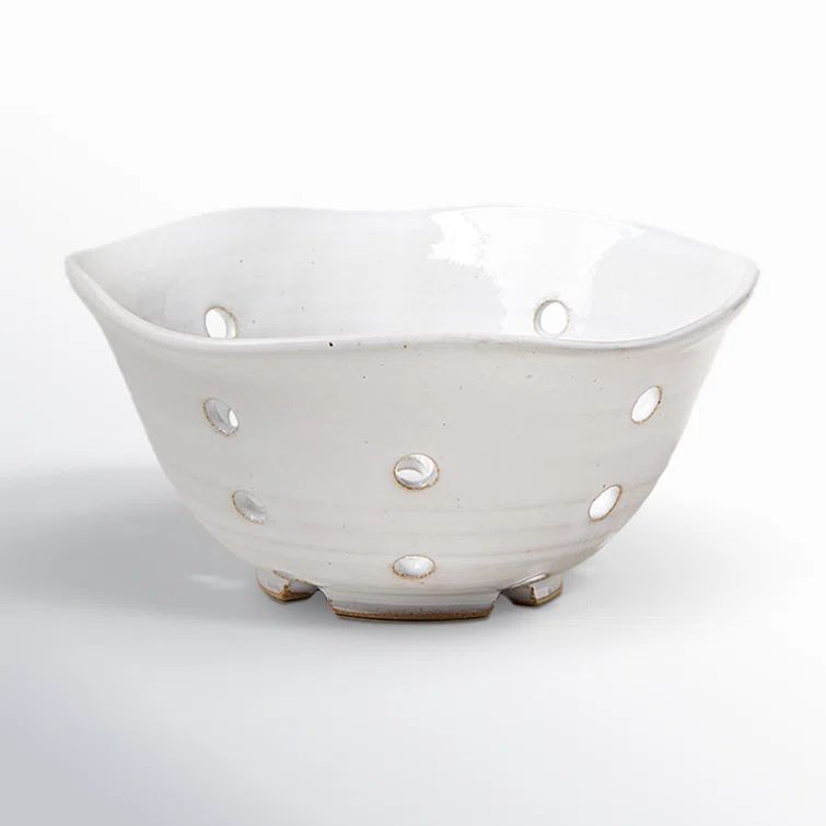 Small White Handmade Ceramic Fruit Bowl