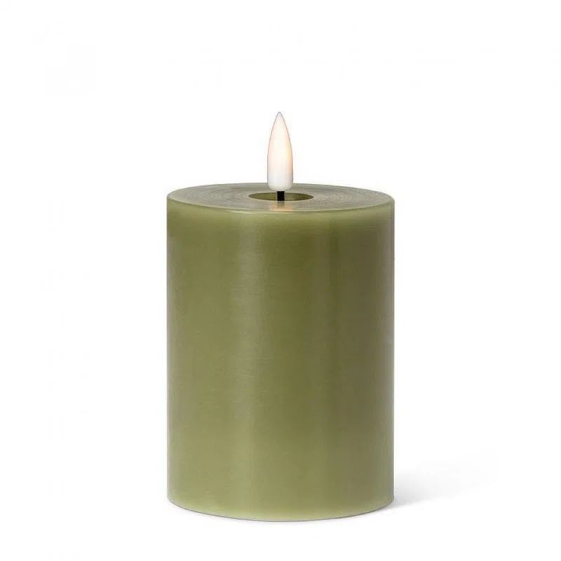 Medium Green LED Flameless Pillar Candle
