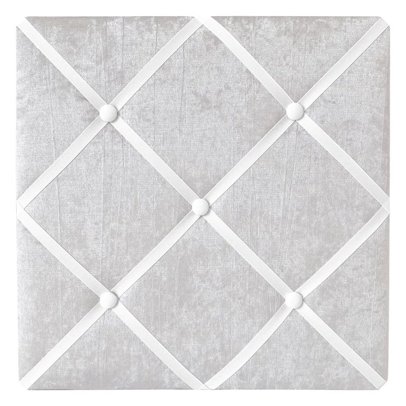 Blush Pink Velvet Fabric Memo Board with White Ribbon