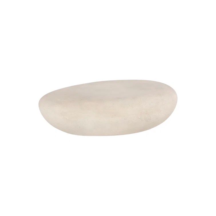 White Oval Outdoor Wood Coffee Table