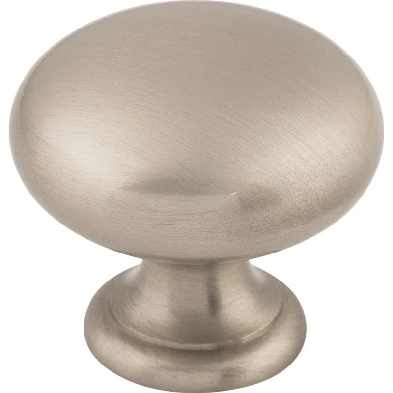 Brushed Satin Nickel Round Cabinet Knob with Mounting Hardware