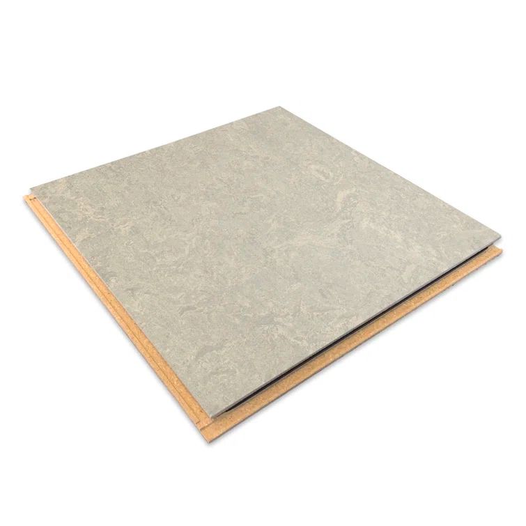 Concrete Gray Cork Backed Laminate Flooring Tiles