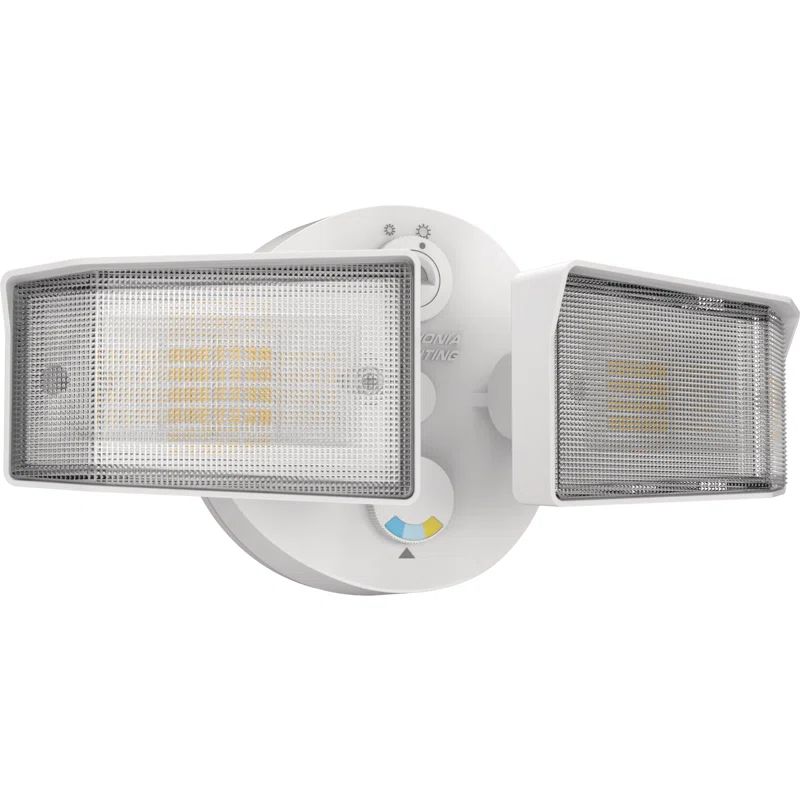 White Dual Head LED Outdoor Security Flood Light
