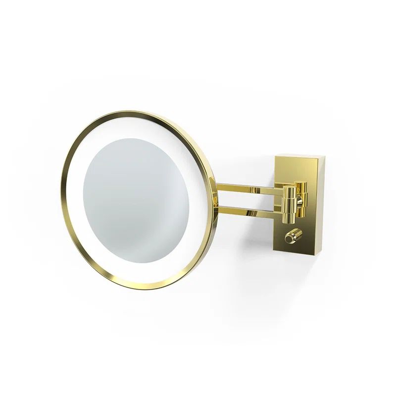 Gold Round LED Wall Mount Magnifying Mirror