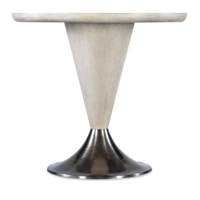 Diamond Finish Round Wood and Marble Counter Height Table