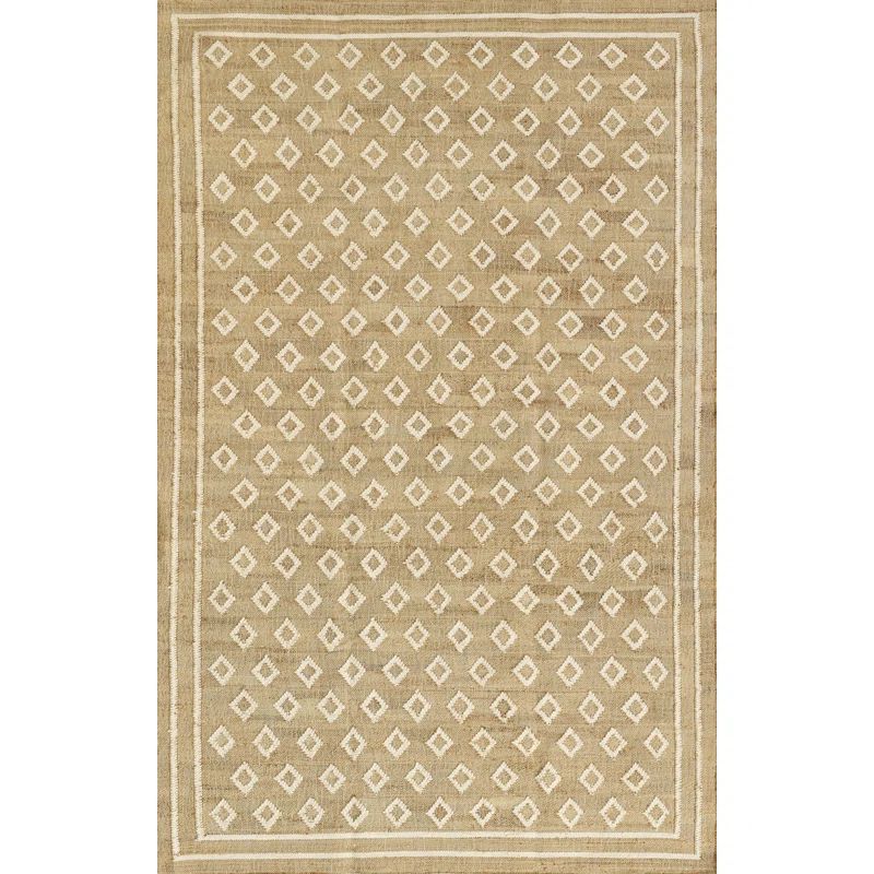 Handmade Beige and White Wool Runner Rug