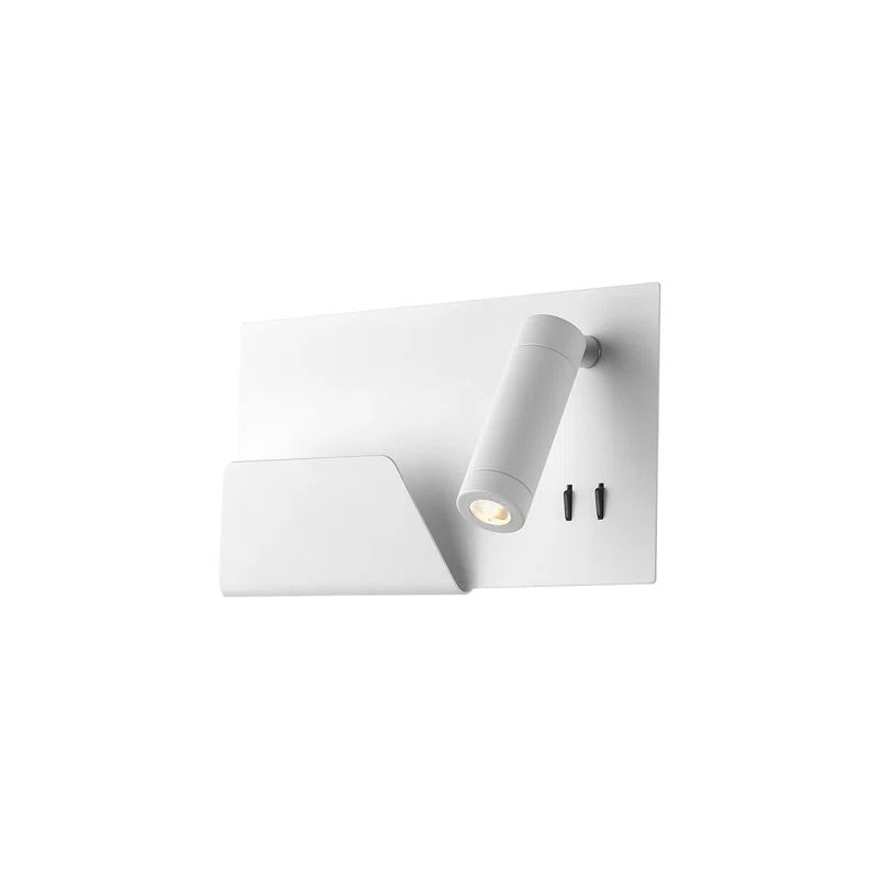 Dorchester Adjustable White LED Wall Sconce with USB Port