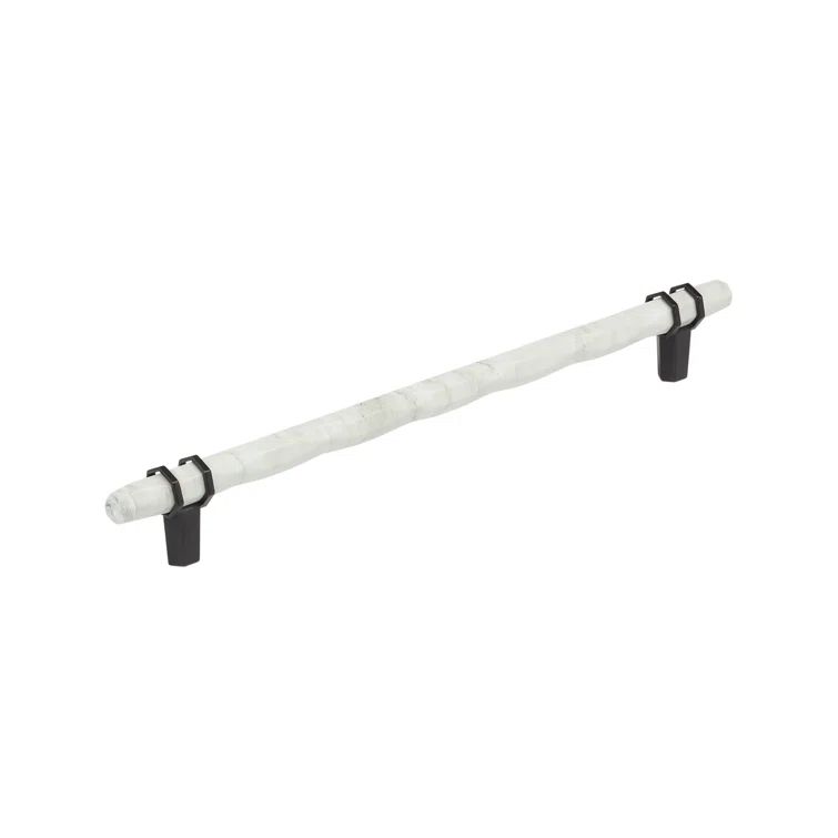Matte Black Bronze and Marble White Cabinet Pull Bar