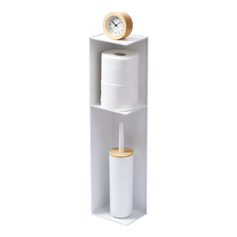 Sleek White Over-the-Toilet 3-Tier Storage Organizer