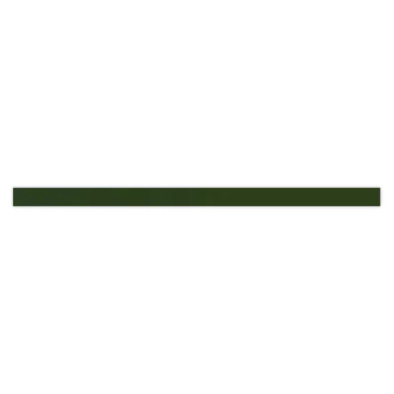 Forest Green Glossy Porcelain Bullnose Trim Tile, 0.6 x 12 in