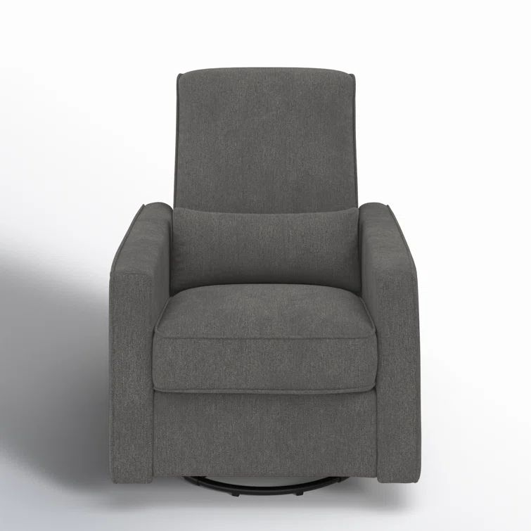 Piper Dark Grey Swivel Recliner with Plush Leg Rest and Gliding Function