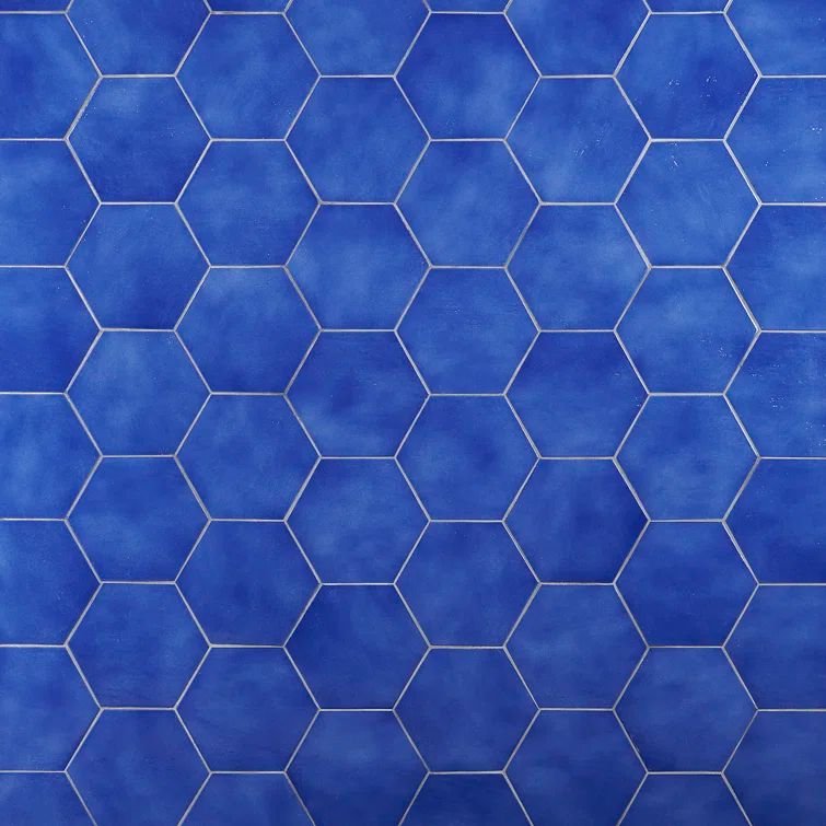 Palermo Blue Hexagon 7" x 8" Polished Porcelain Tile