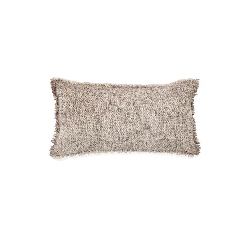 Pebble Heathered Bouclé Frayed Throw Pillow 14" x 24"