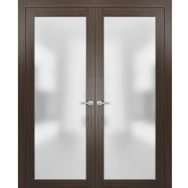 56 x 80 Frosted Glass and Pine Prehung Interior Doors