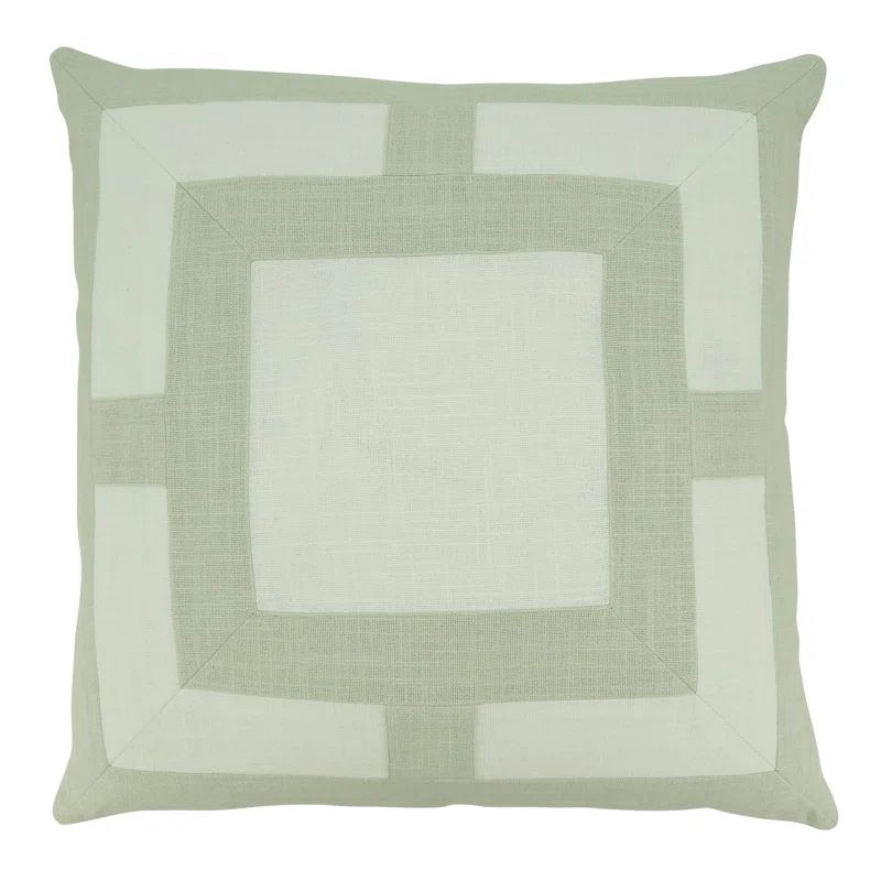 Natural Geometric Design Down Filled Square Throw Pillow