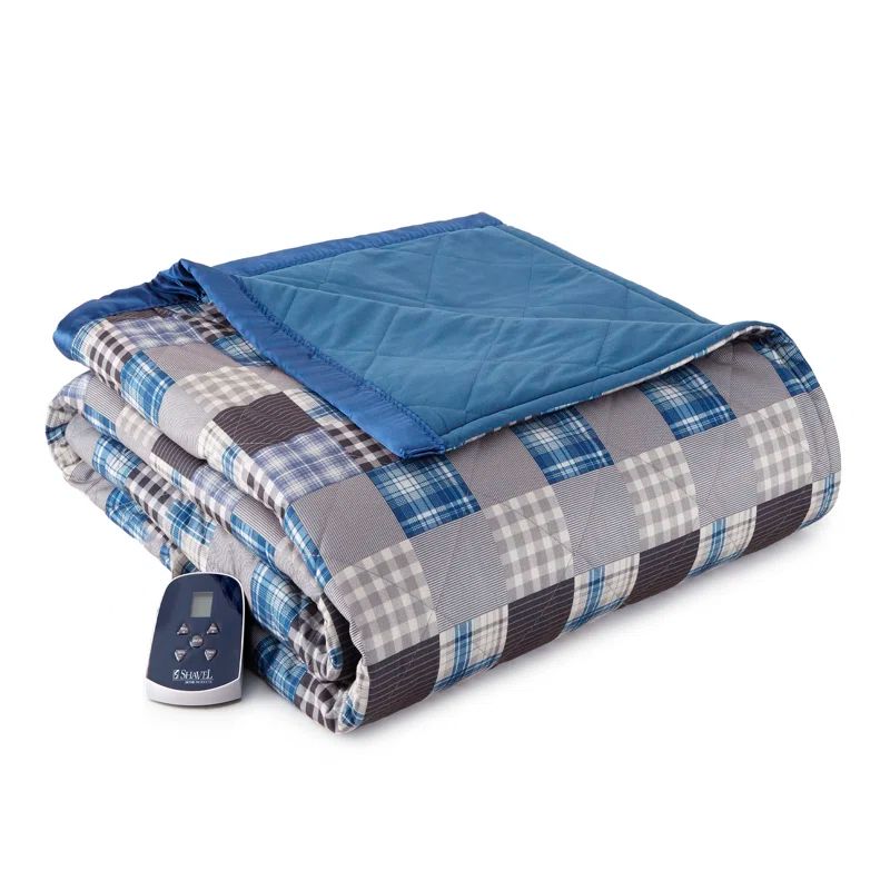 King Smokey Mt. Plaid Polyester Electric Heated Blanket